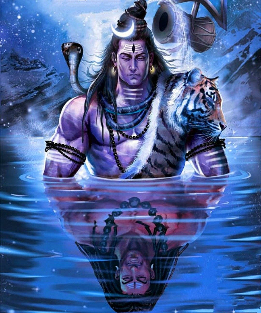 Download Lord Shiva Angry Blue Water Wallpaper | Wallpapers.com