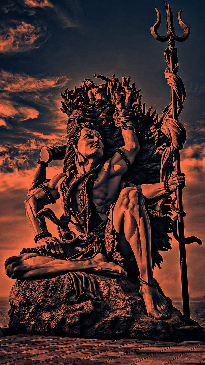 Download Lord Shiva Angry Brown Statue Wallpaper | Wallpapers.com