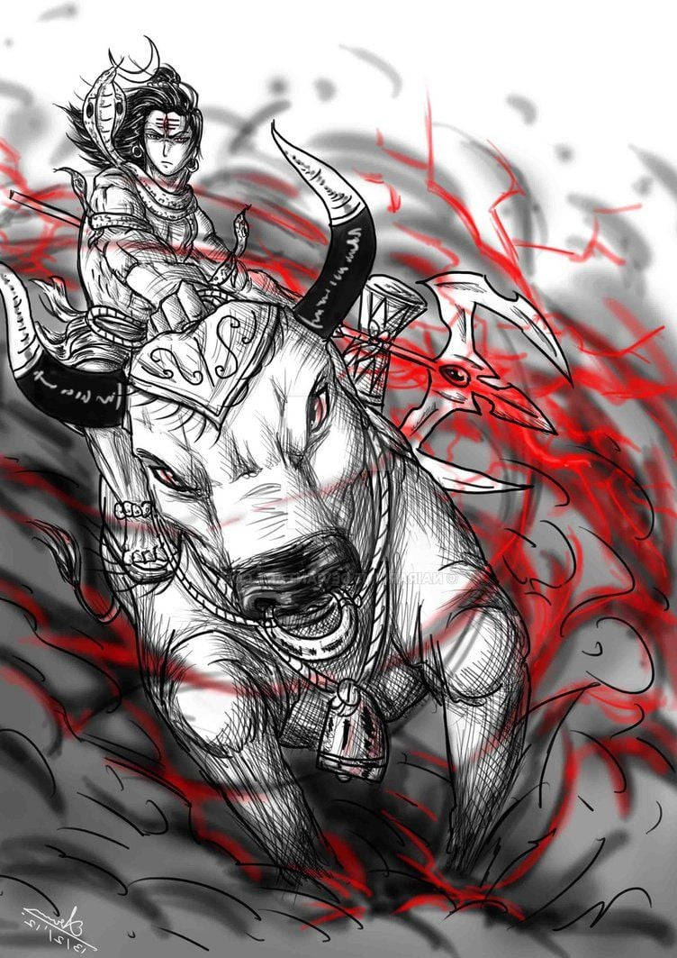 Lord Shiva Arrabbiato Hellhound Infuriato Sfondo
