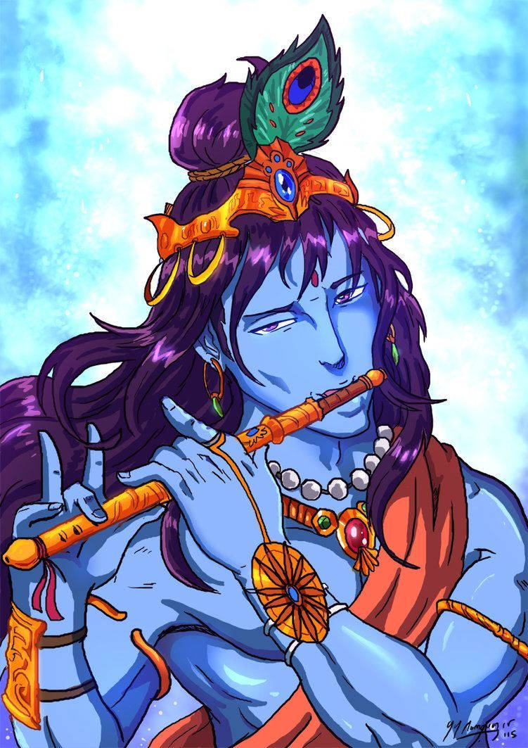Download Lord Shiva Angry With Flute Artwork Wallpaper 