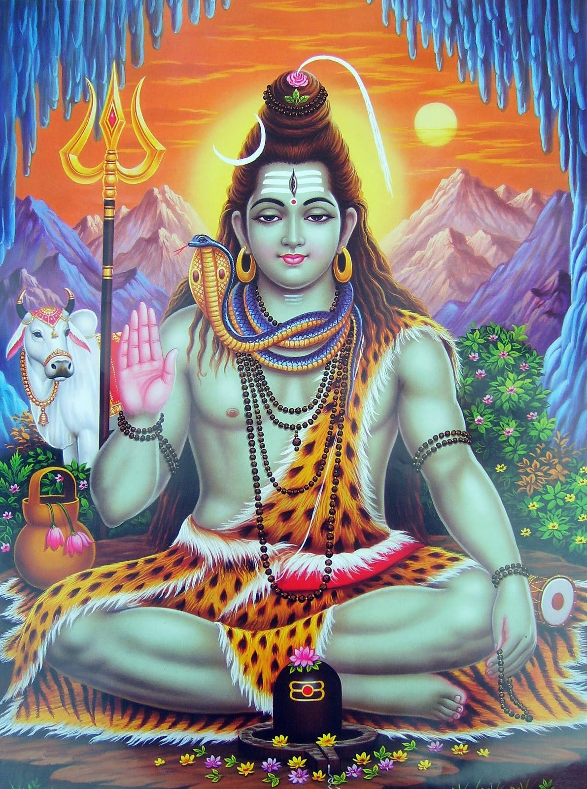 Lord Shiva Bholenath Colorful Kunst 3D Wallpaper Wallpaper