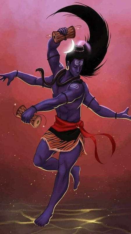 Vibrant 3D Artwork of Lord Shiva, the Bholenath, in a Dynamic Dancing Pose Wallpaper