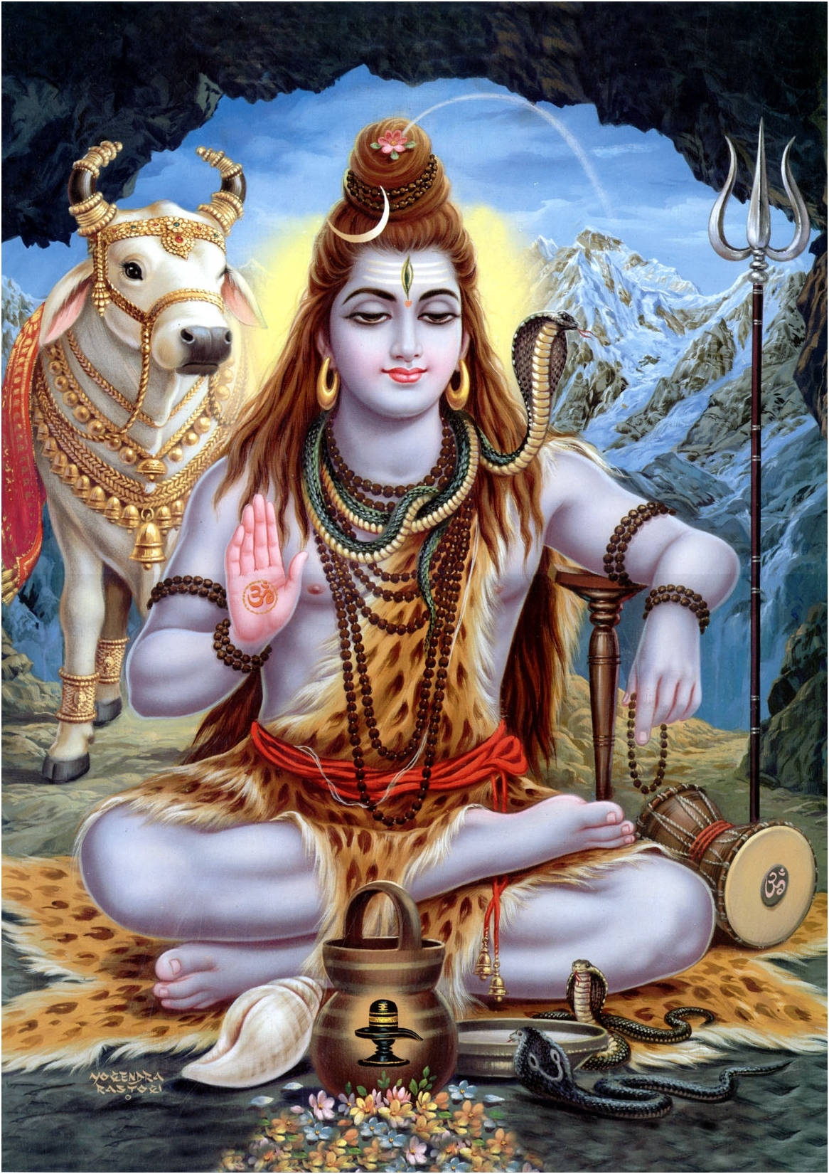 Lord Shiva Bholenath In Colorful 3d Art Wallpaper