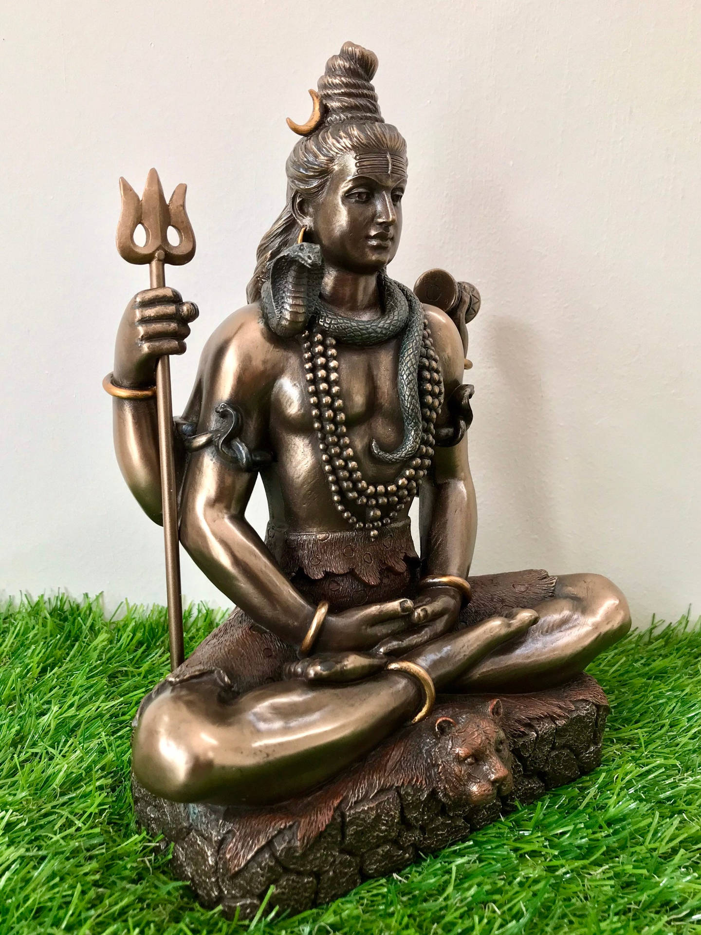 Lord Shiva Bronze Sculpture arkivfoto. Wallpaper