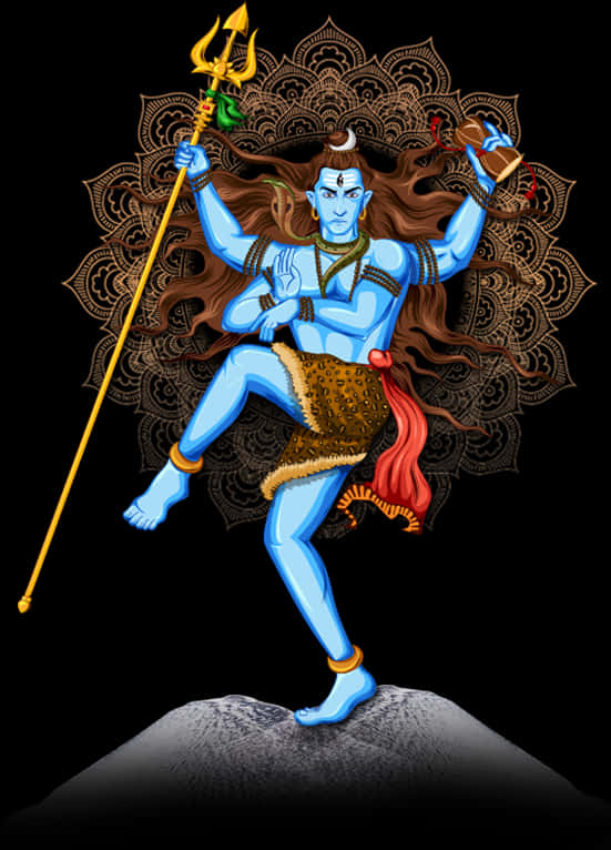 Lord Shiva Dancing Artwork PNG