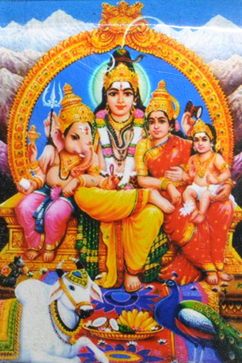 Lord Shiva Familie med Parvati Mata hvid Desktop Wallpaper Wallpaper