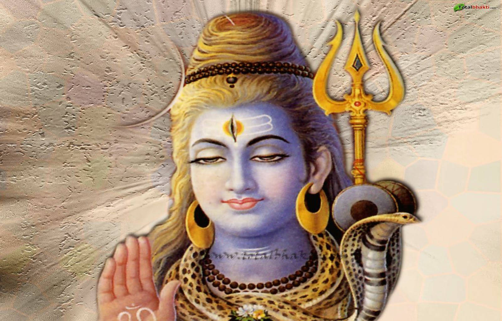 Pendientesde Oro Del Señor Shiva. Fondo de pantalla