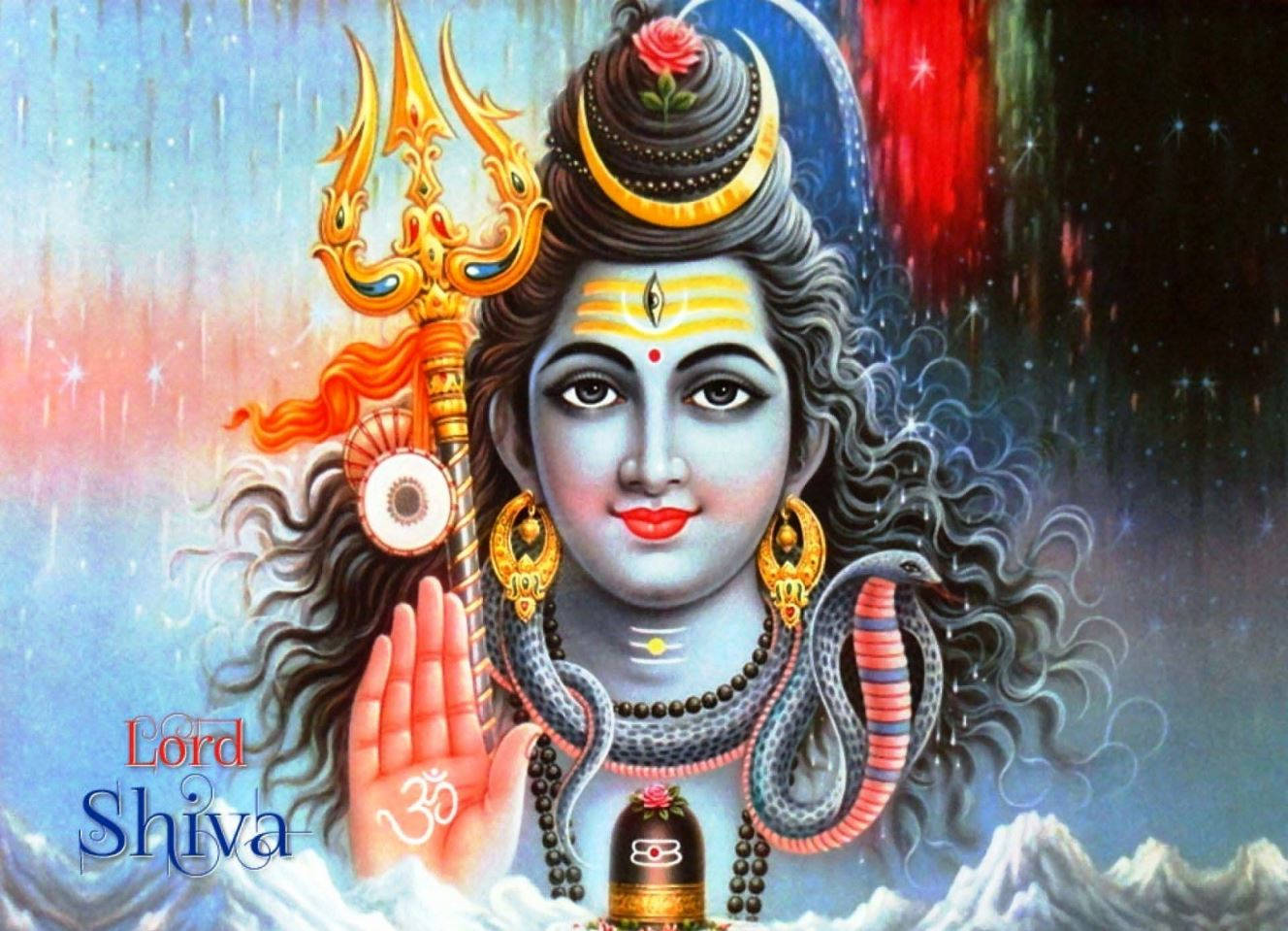 Lord Shiva store asketisk meditere i Himalaya Wallpaper