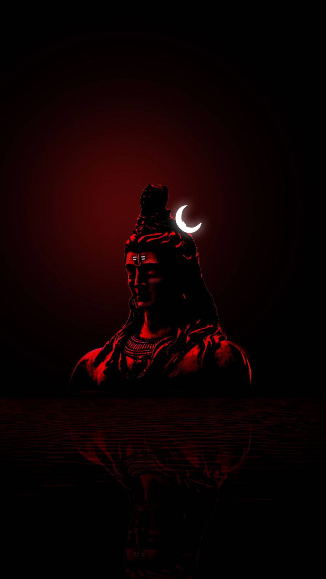 Lord Shiva Hd I Rødt Lys Wallpaper