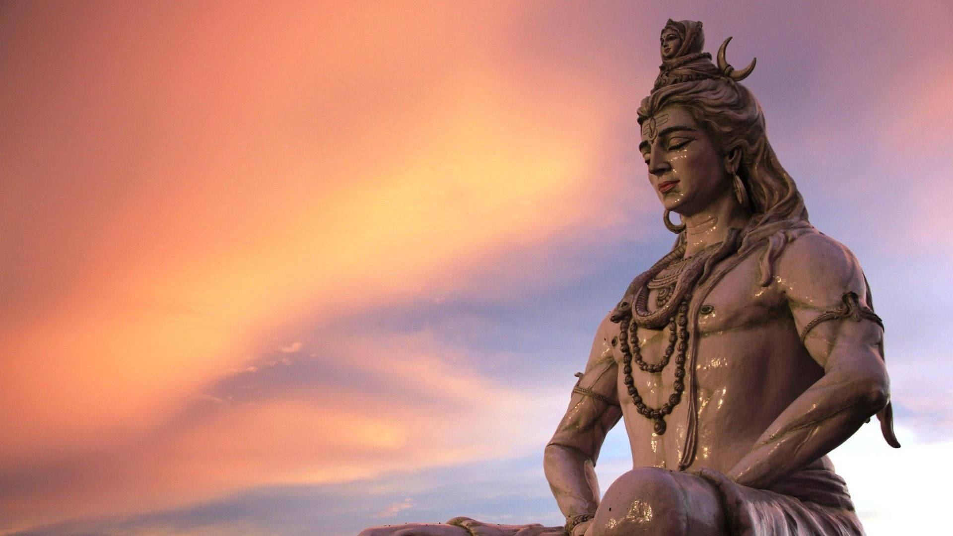 Lord Shiva Hd Statue Under Sunset Wallpaper