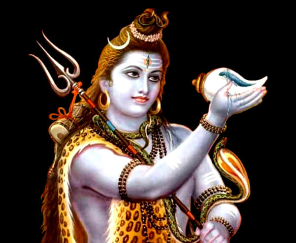 Lord Shiva Holding Conch PNG