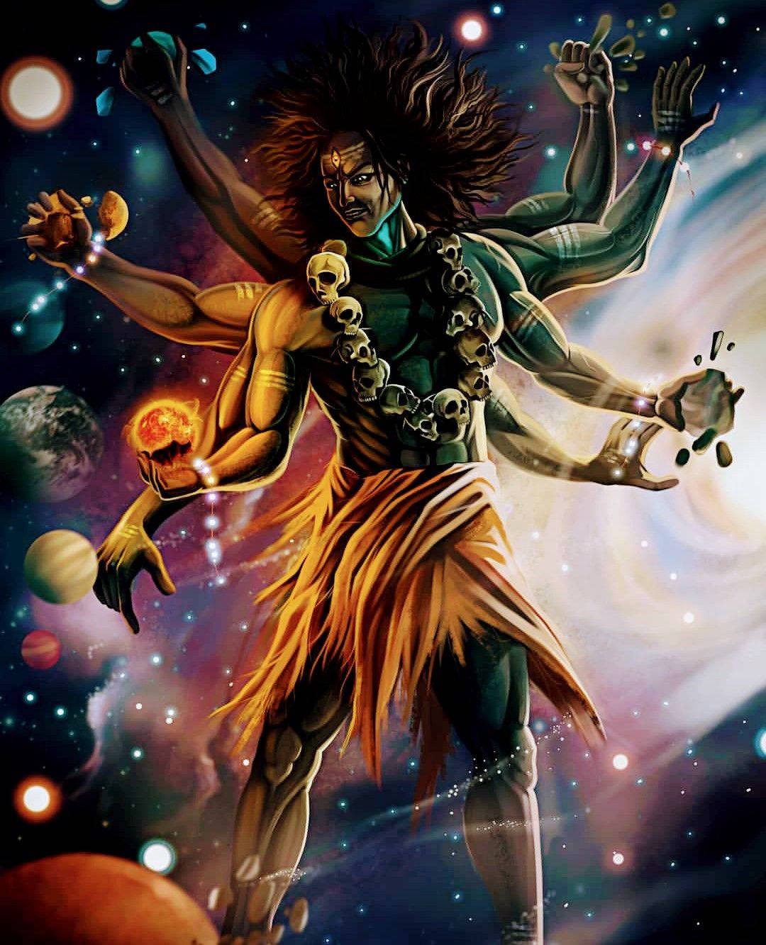 Download Lord Shiva Mahakal In Universe Hd Wallpaper | Wallpapers.com