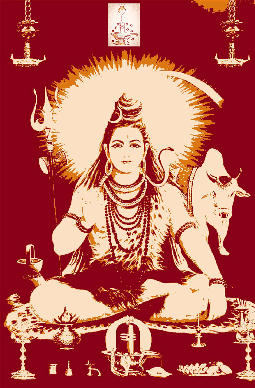 Lord Shiva Meditative Art PNG