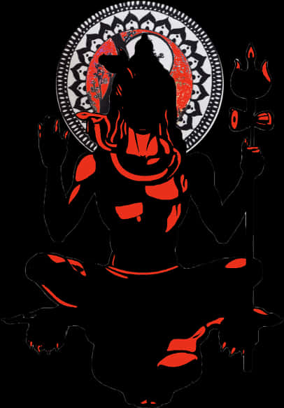 Lord Shiva Meditative Silhouette Art PNG