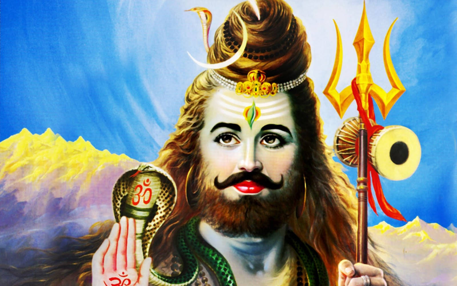 Herre Shiva Mustache Bro Volumerende Tapet: Wallpaper