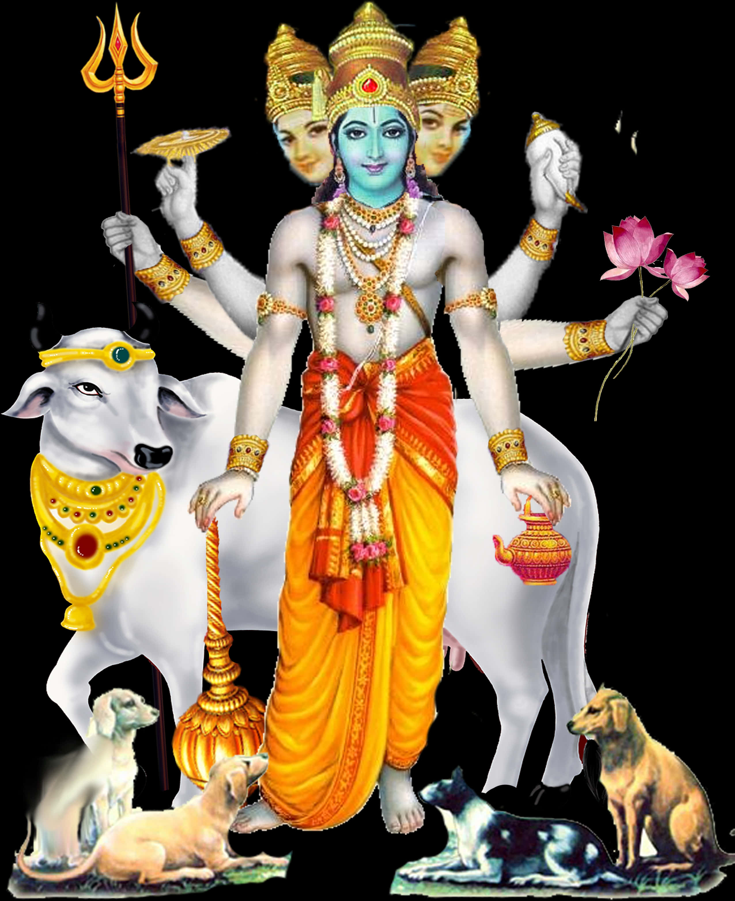 Lord Shiva Multi Armed Form PNG