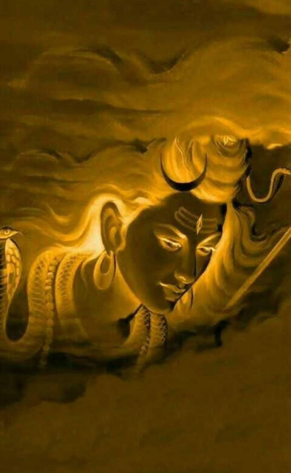 Lord Shiva Of Mahakal In Yellow Hd Wallpaper