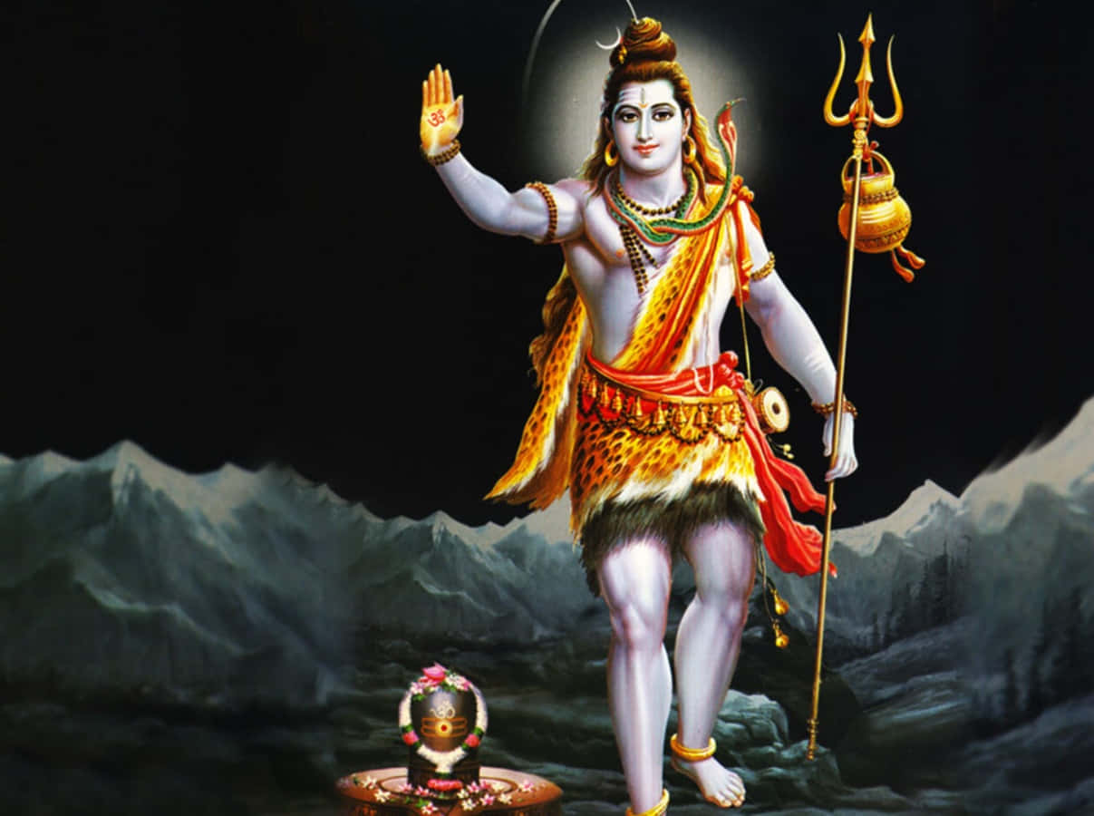 Lord Shiva With A Sword And A Trident