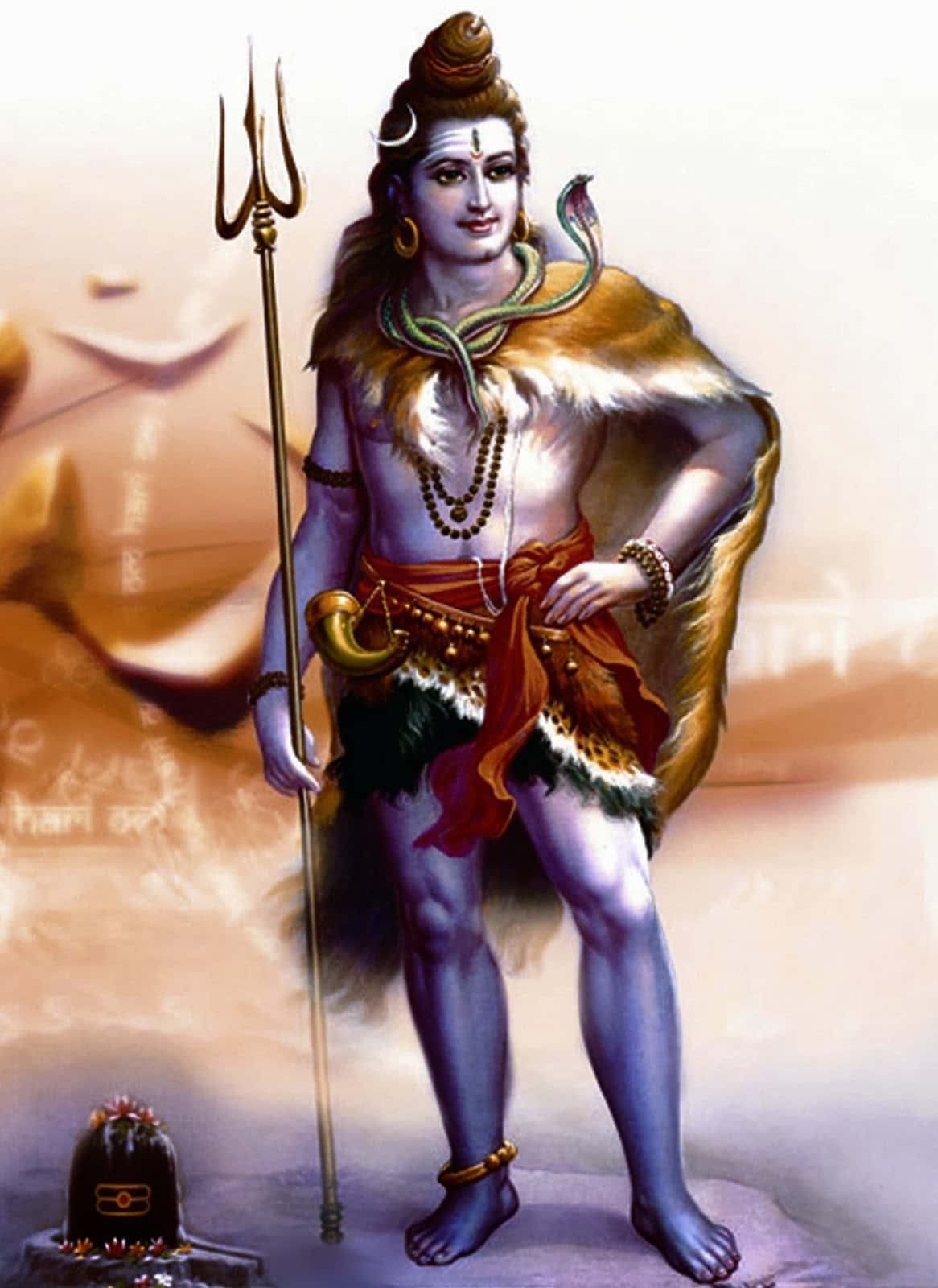 Brass Standing Shiva Idol, the Hindu God of Destruction Holding a Deer and  Axe 32