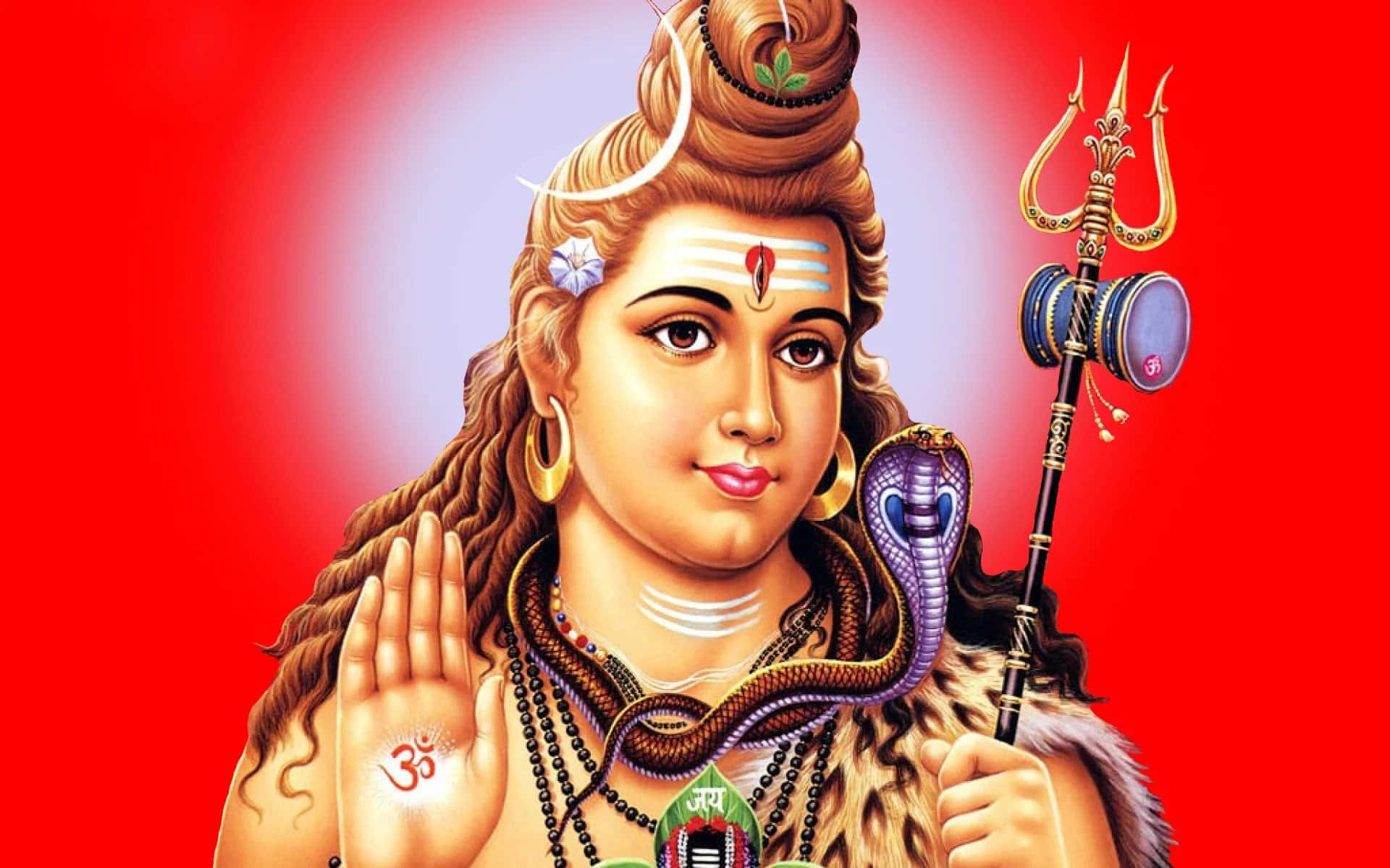 Lord Shiva With Snakes And A Snake