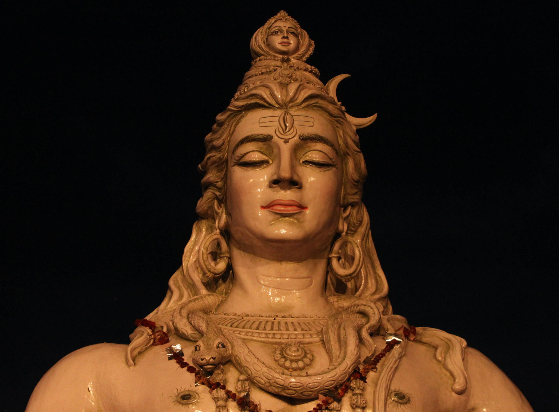 Lord Shiva Stone Sculpture Wallpaper