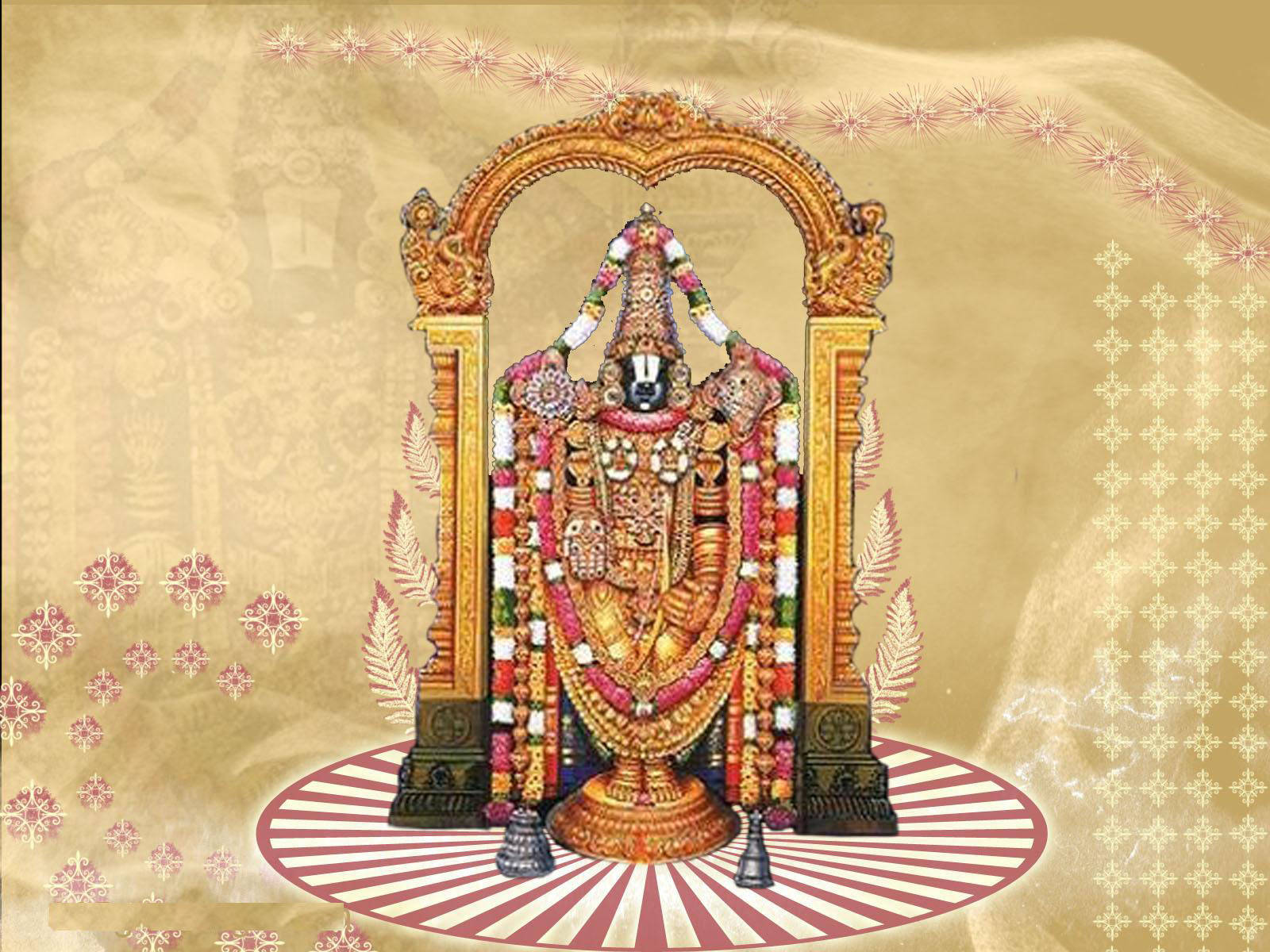Lord Venkateswara 4k Golden Theme Wallpaper