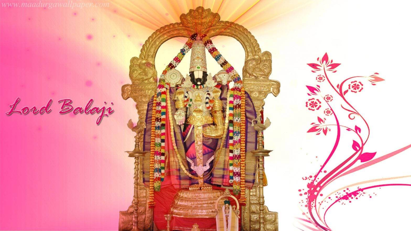 Lord Venkateswara 4k Over Pink Gradient Background Wallpaper