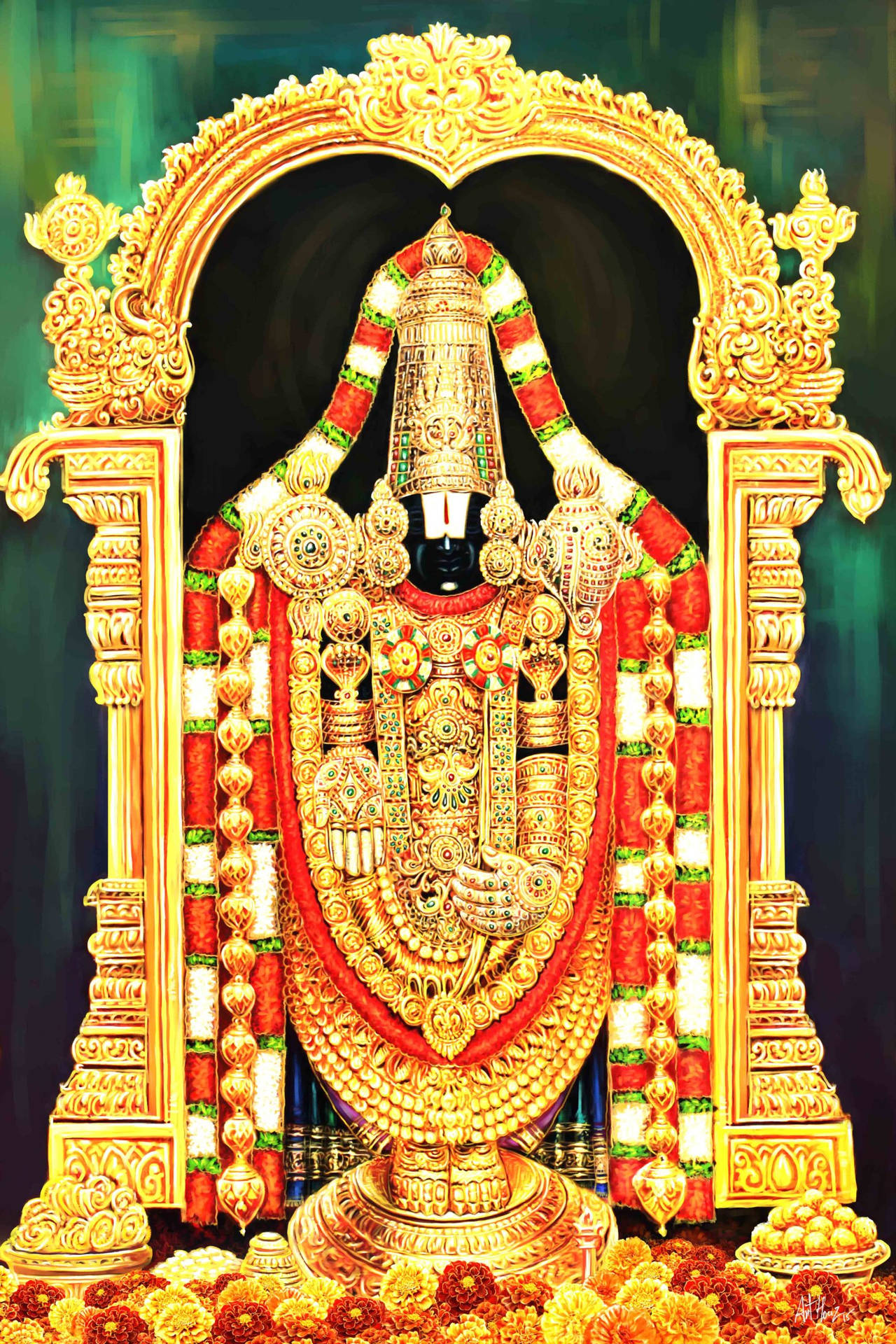 Lord Venkateswara 4k Con Prosperità Sfondo