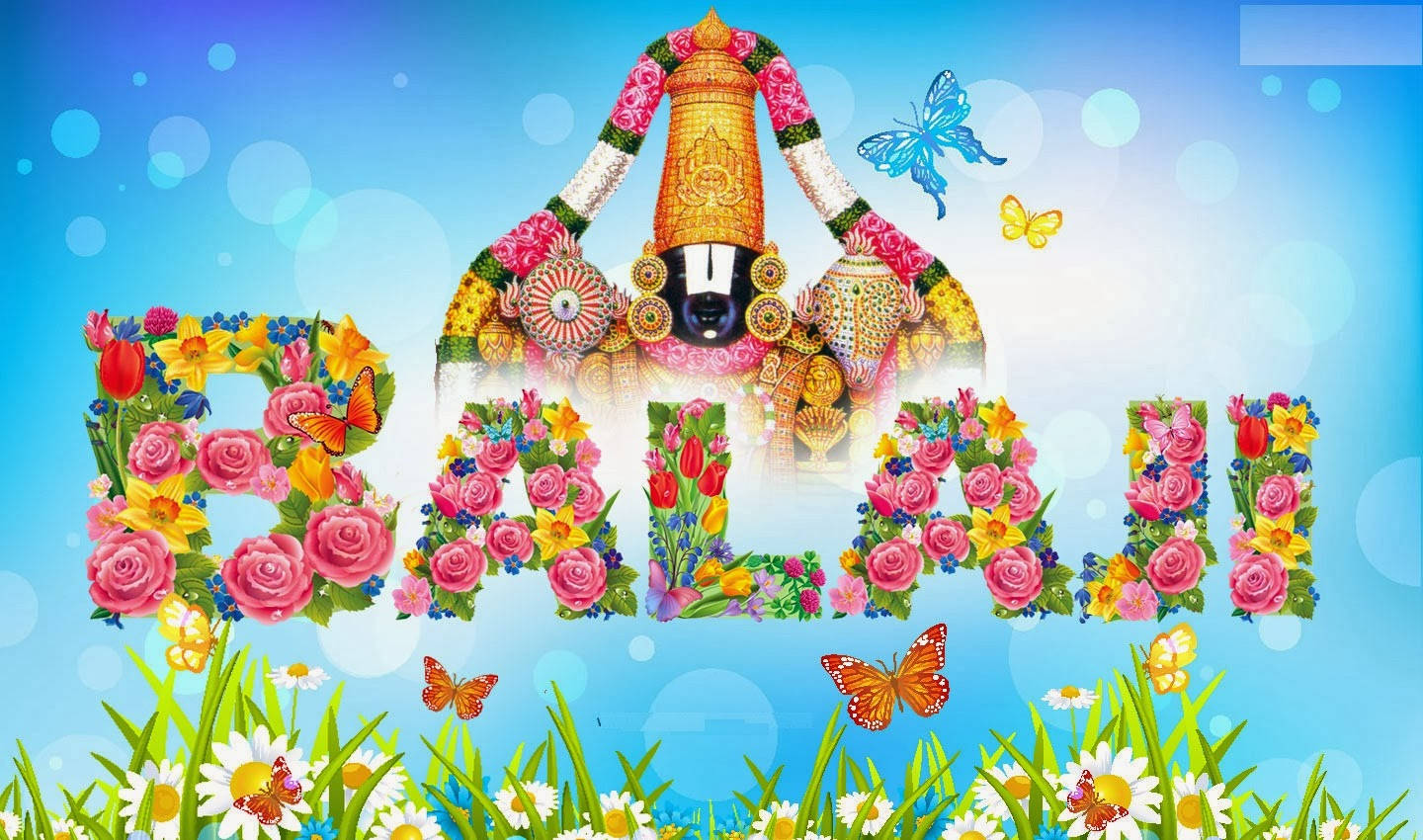Download Lord Venkateswara Balaji Flowers Wallpaper 