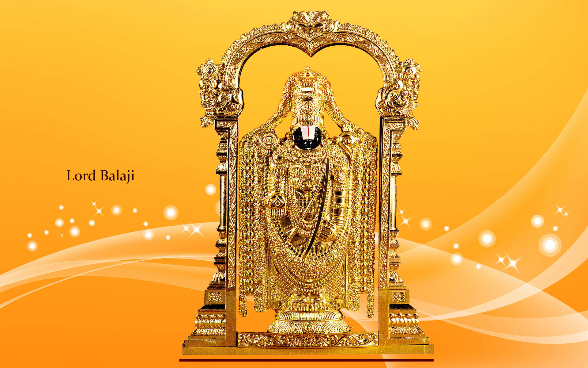 Download Lord Venkateswara On Sparkly Yellow Background Wallpaper |  