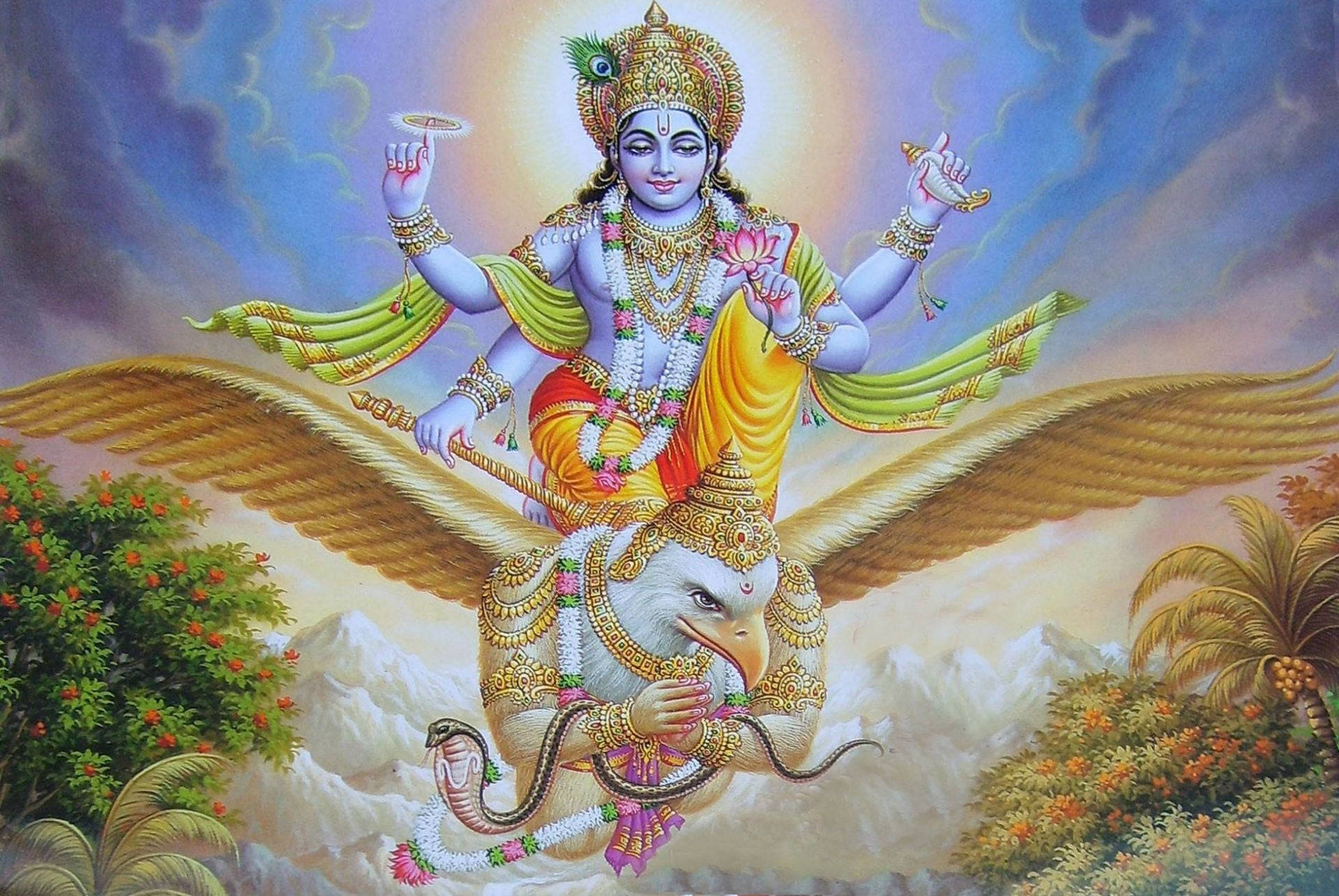 Lord Vishnu Avatar Incarnation Rides On Garuda Picture