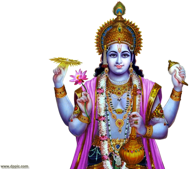 Download Lord Vishnu Four Arms | Wallpapers.com