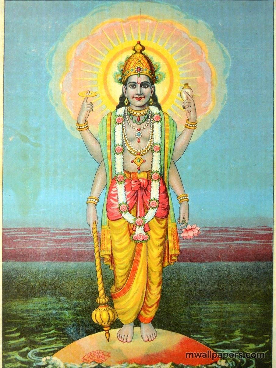 Signore Vishnu Dio Indù Sfondo