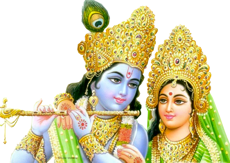 Lord_ Krishna_and_ Goddess_ Radha_ Traditional_ Artwork PNG
