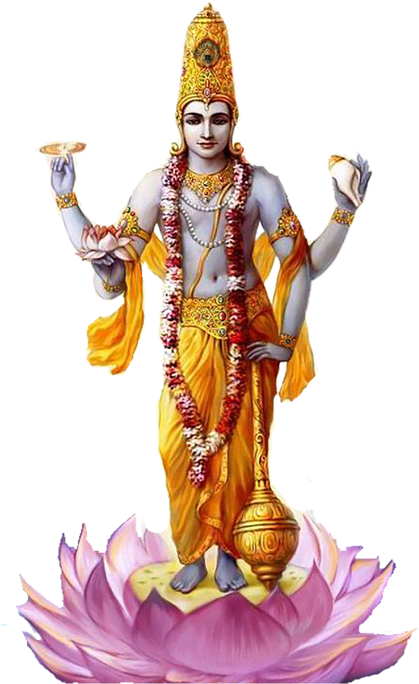 Lord_ Vishnu_ Standing_on_ Lotus PNG