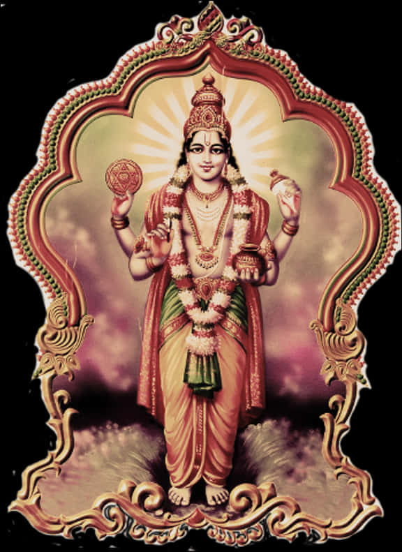 Lord_ Vishnu_ Traditional_ Artwork PNG