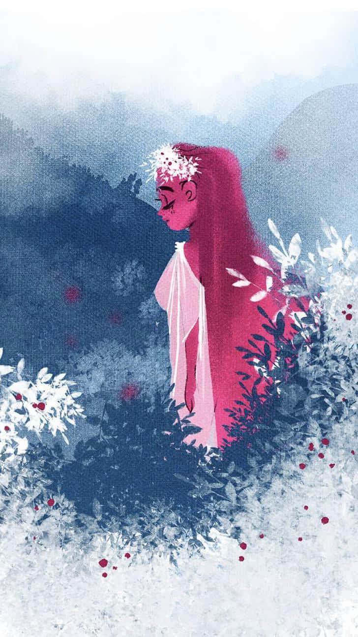 " Persephone and Hades share an intimate moment in Lore Olympus Webtoon" Wallpaper