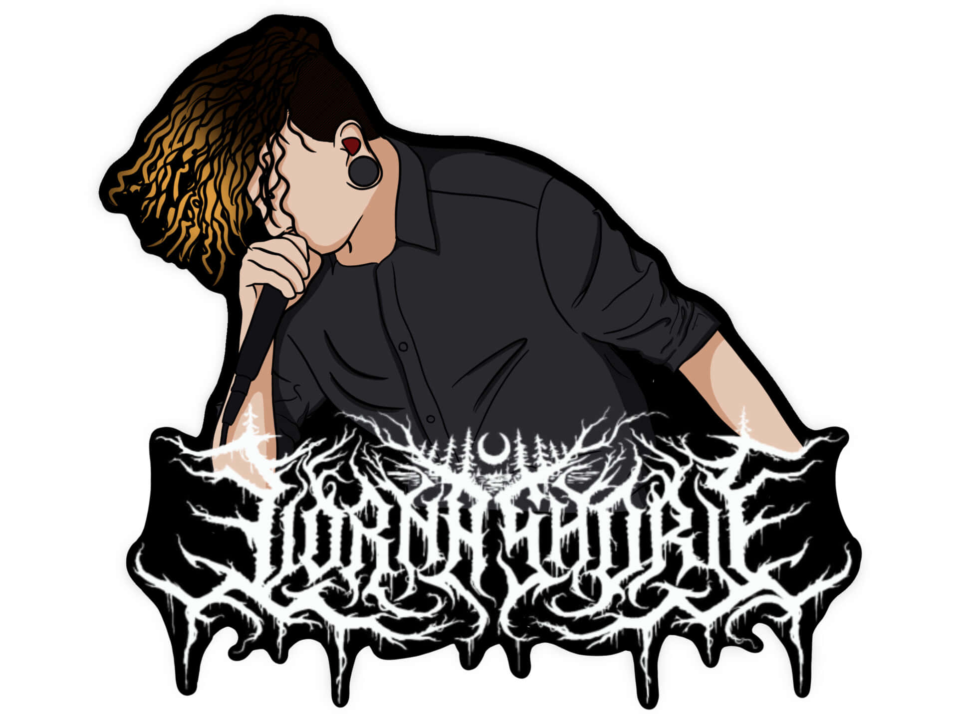 Lorna Shore Logowith Vocalist Illustration Wallpaper