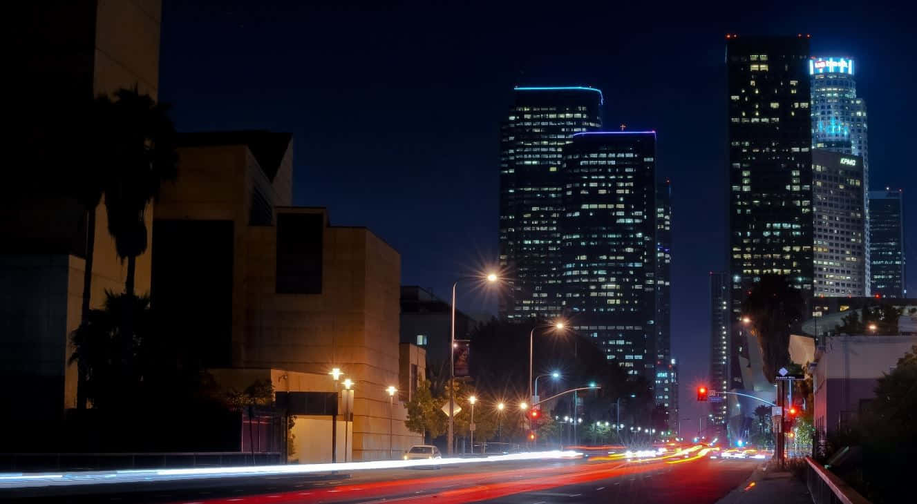 Stunning view of Los Angeles skyline at dusk