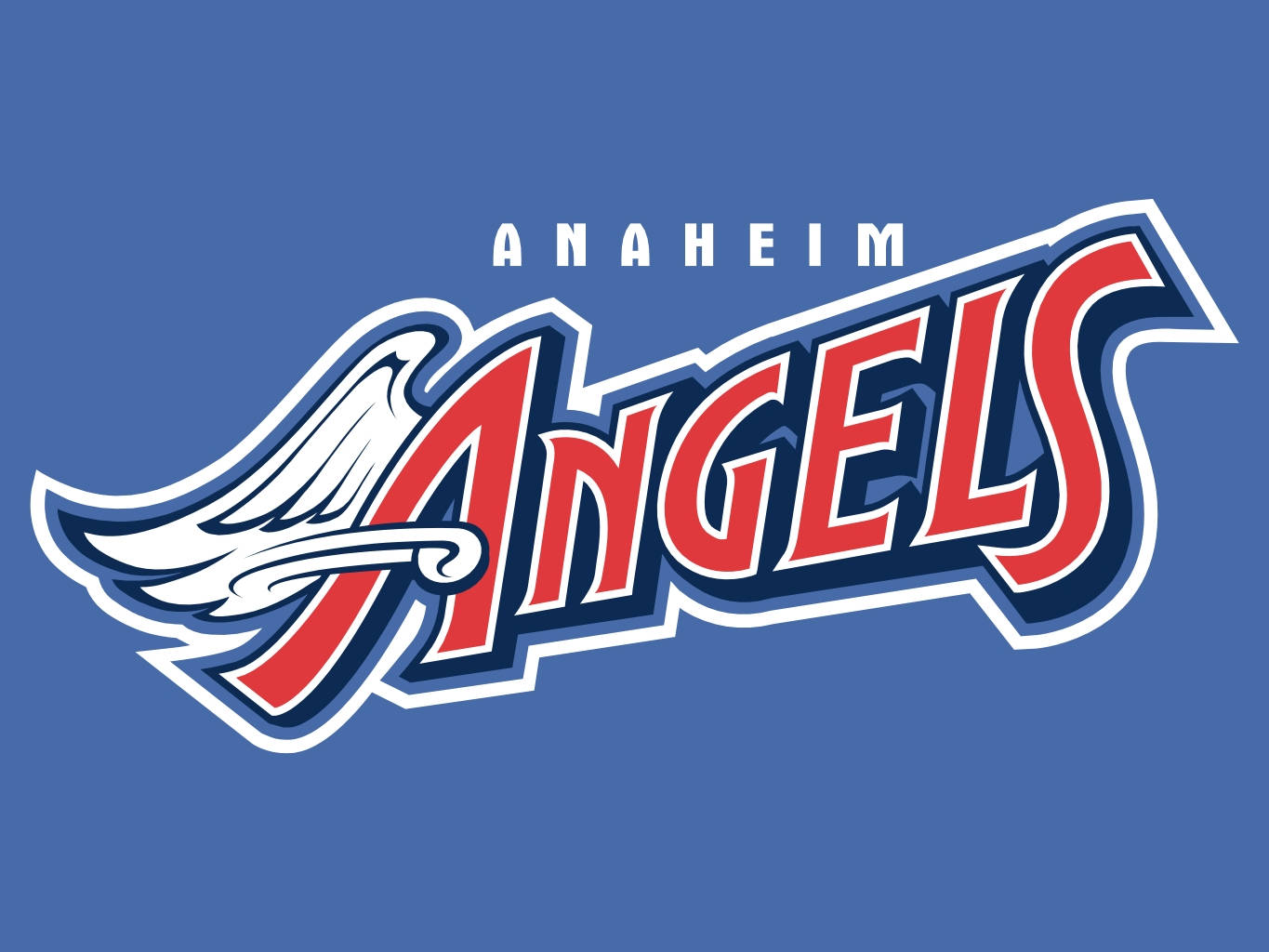 Download Los Angeles Angels Anaheim Angels Logo On Blue Wallpaper