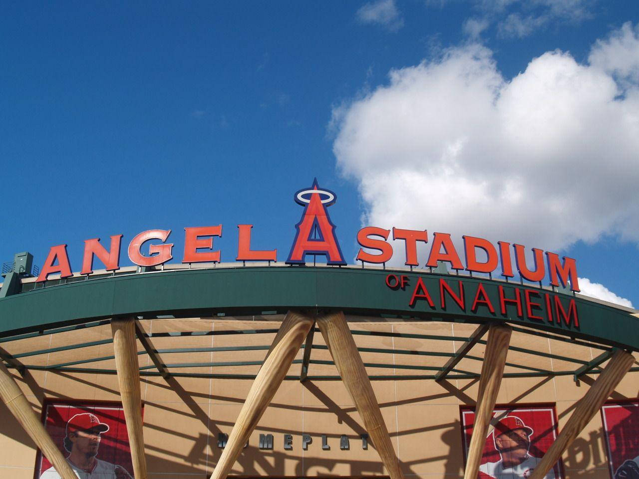 Los Angeles Angels Angel Stadium Vista Verso Il Cielo Sfondo