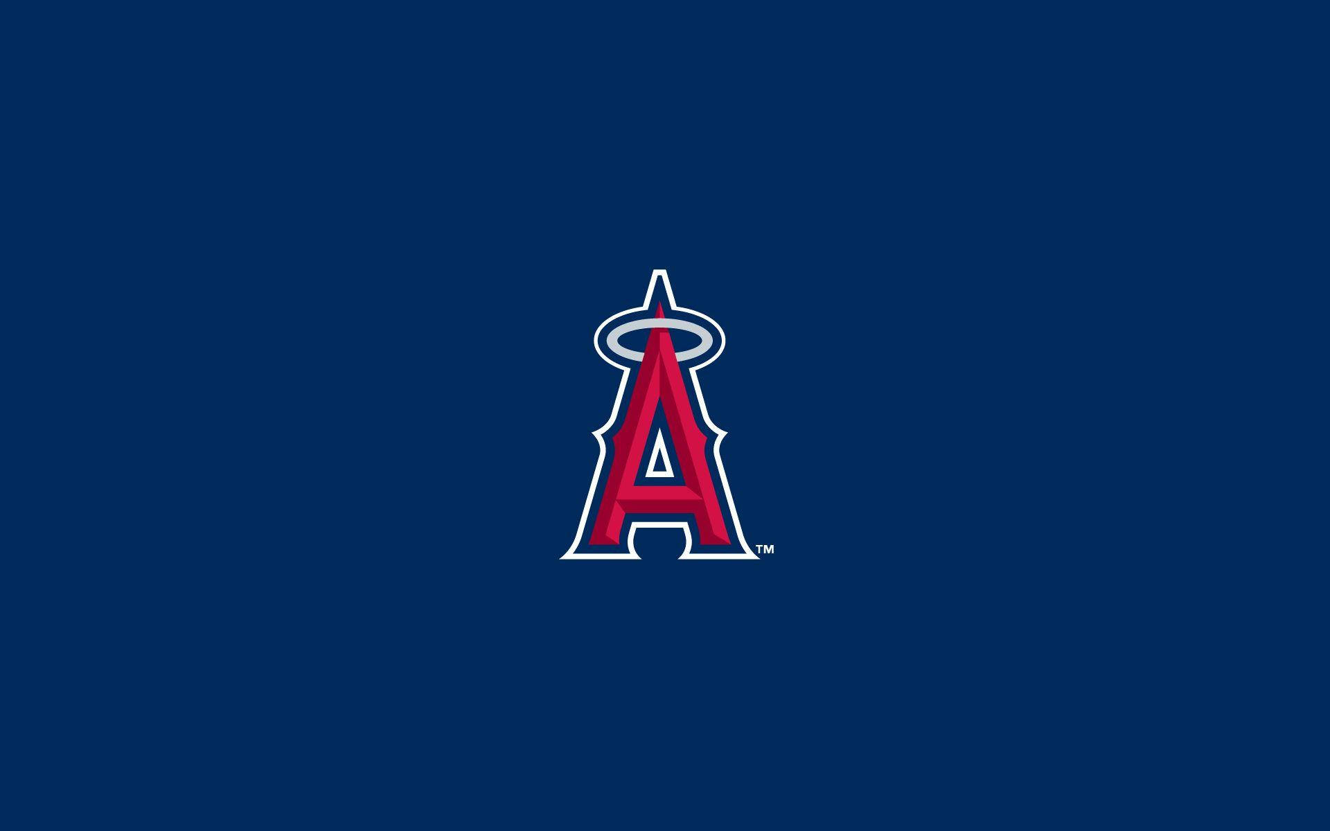Los Angeles Angels Logo Su Blu Sfondo