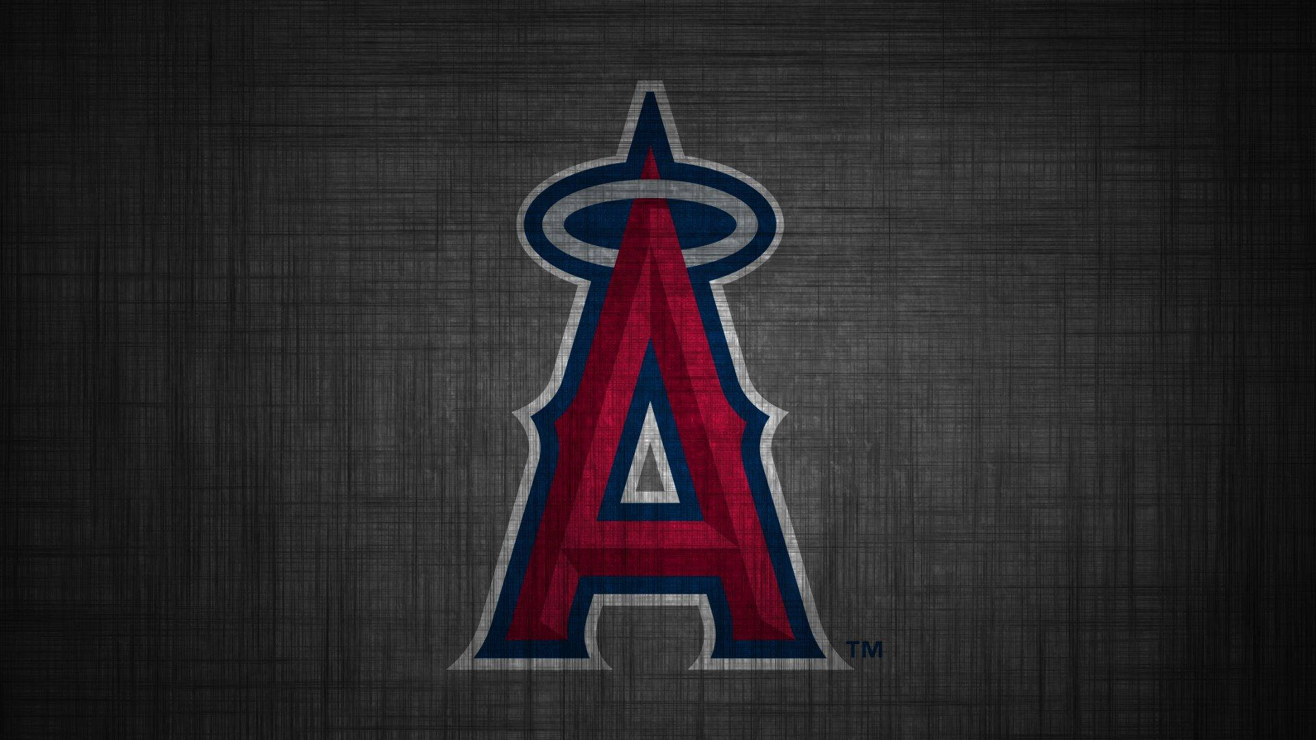 Bakgrundsbildmed Los Angeles Angels-logotypen På Grått. Wallpaper