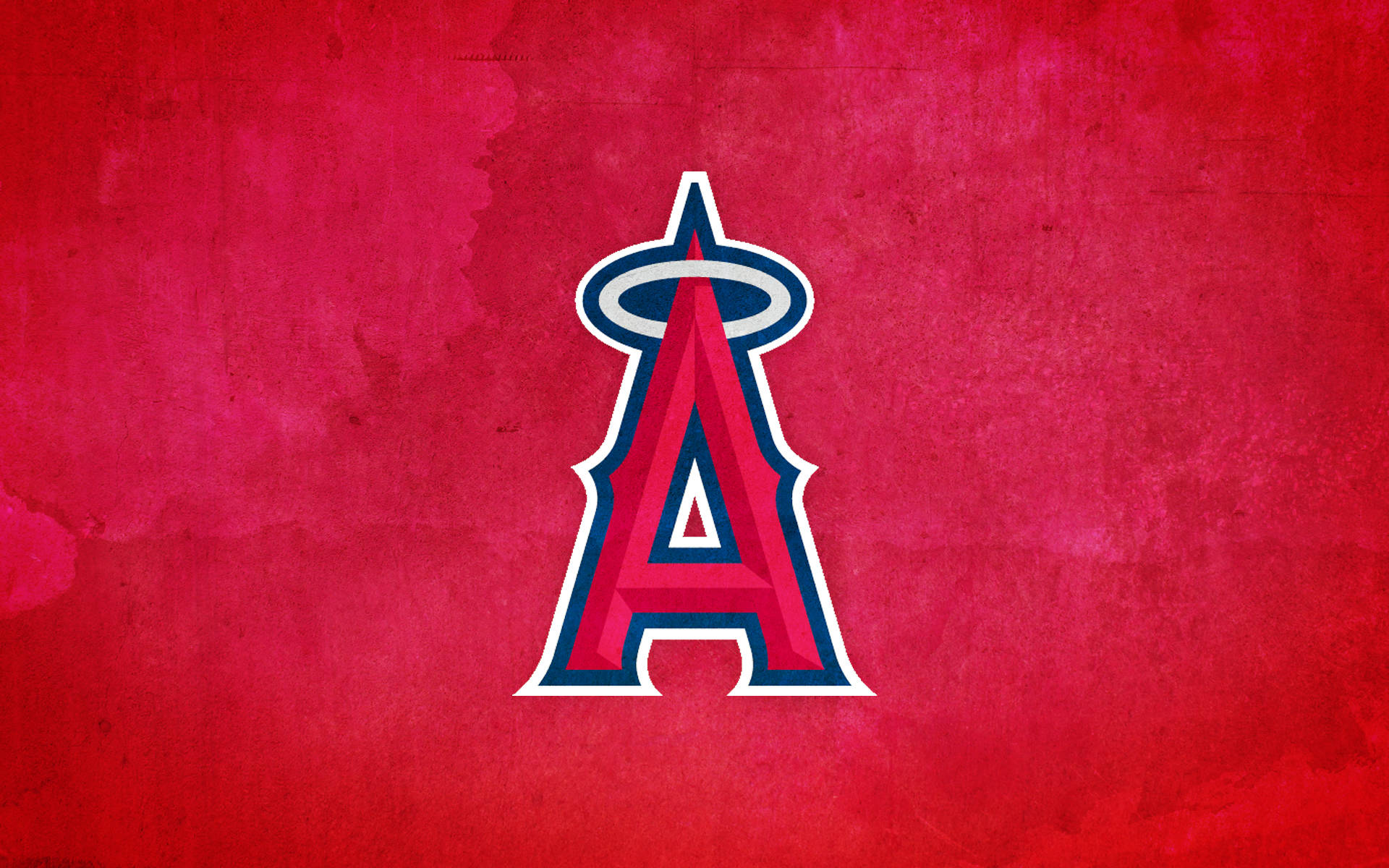 Los Angeles Angels Logo på Rød Maling Tapet Wallpaper