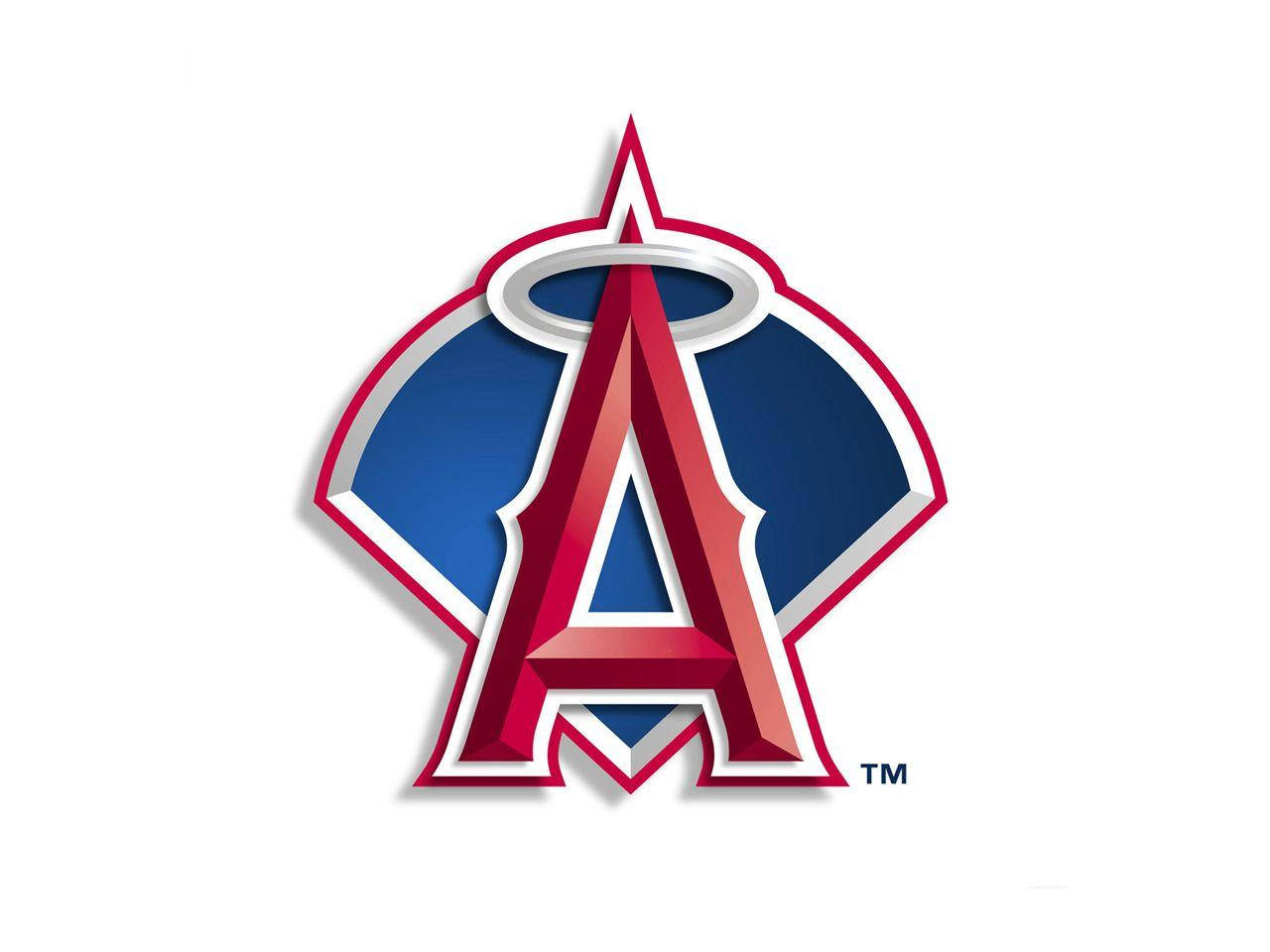 Bakgrundsbildmed Los Angeles Angels Logotyp På Vit Bakgrund. Wallpaper