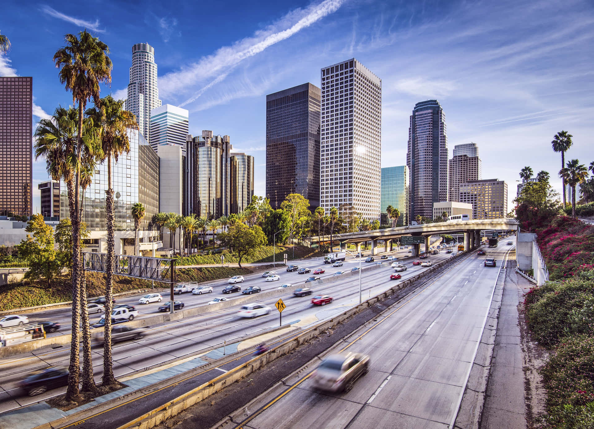 Los Angeles City Road Skyline Wallpaper