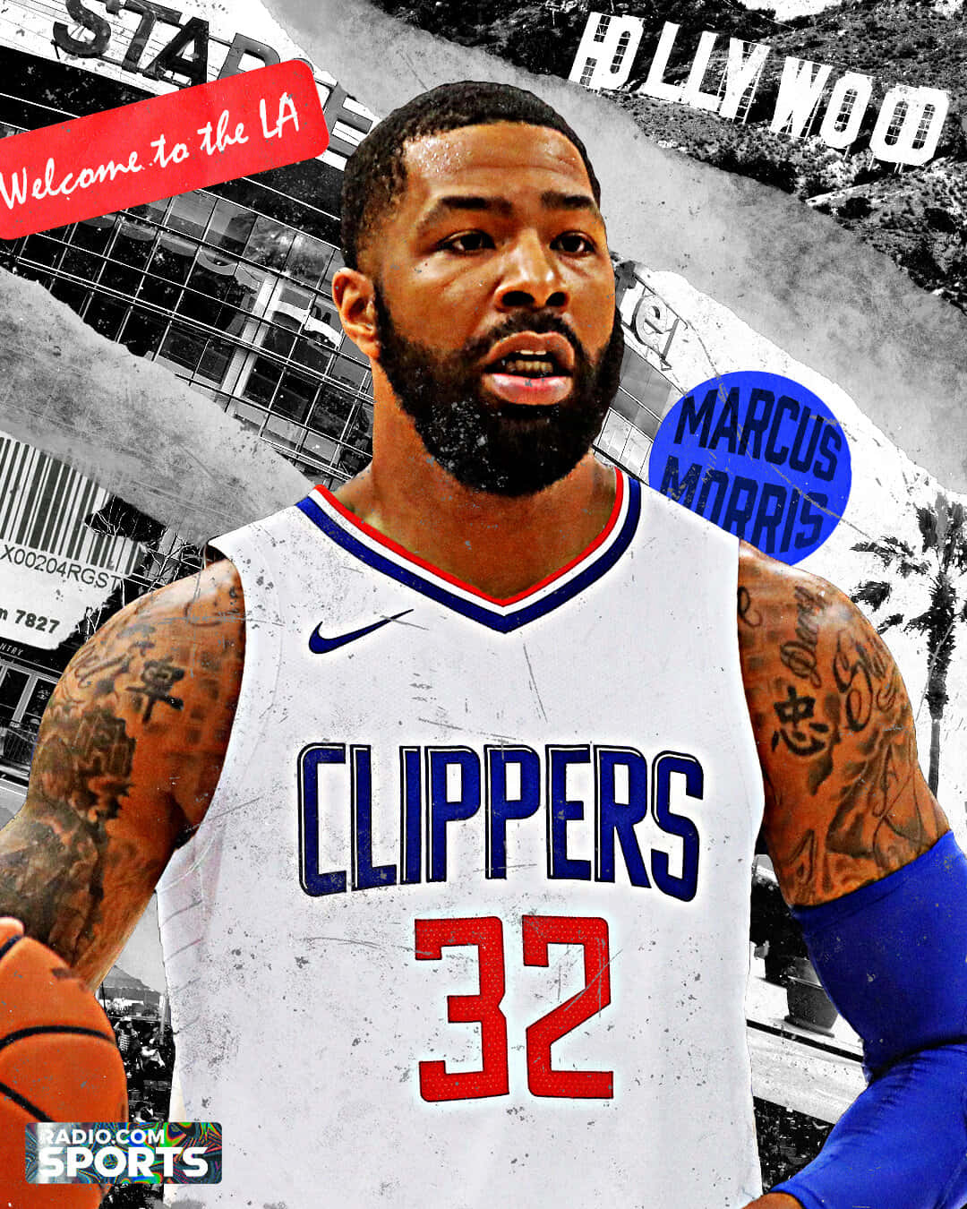 Los Angeles Clippers Marcus Morris Skrapbog Fanart Tapet Wallpaper