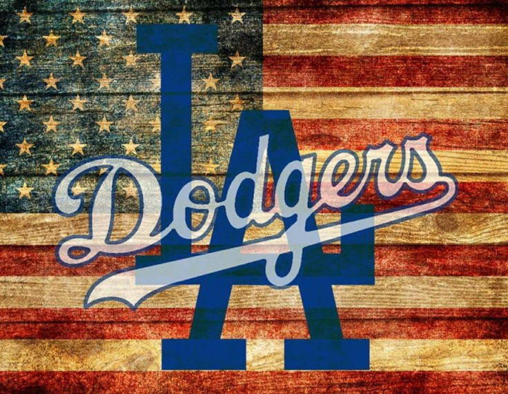 Losangeles Dodgers-amerikanische Flagge Wallpaper