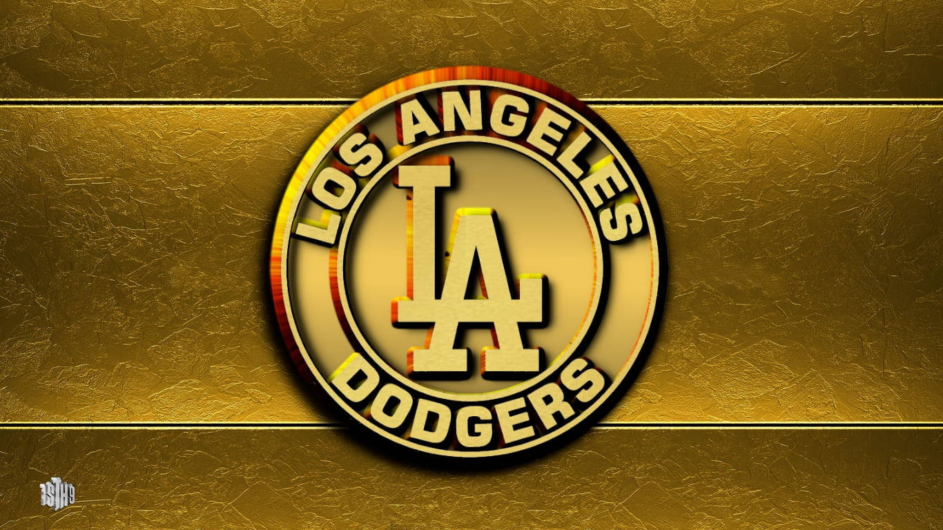 Los Angeles Dodgers Guld Logo Tapet: Gå ind i Stadion Suites og nyd Dodgers Guld Logo dagligt. Wallpaper