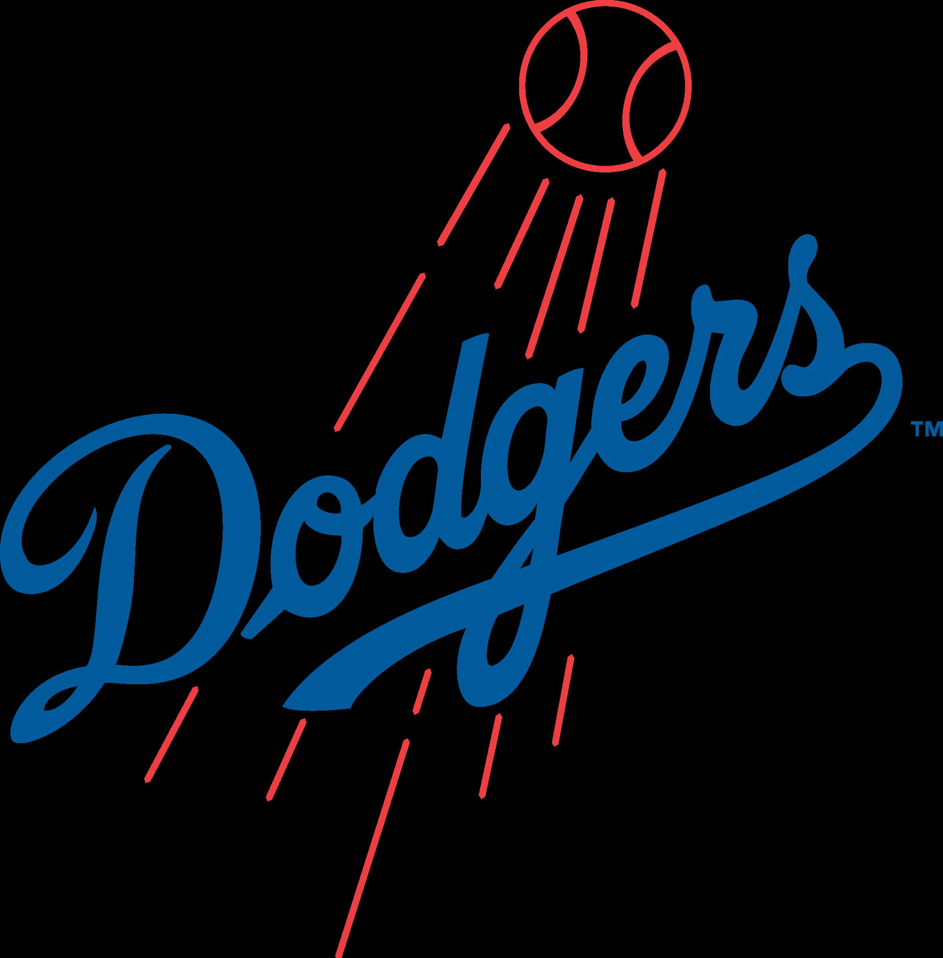 Download Los Angeles Dodgers Luminous Red Ball Wallpaper
